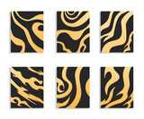 illustration vector graphic of set elegant tiger skin patterned cover design
