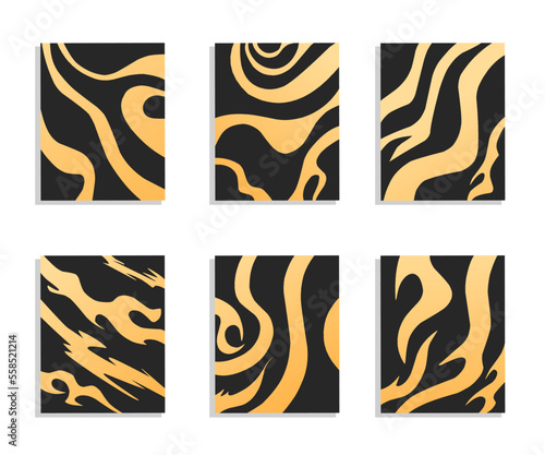 illustration vector graphic of set elegant tiger skin patterned cover design