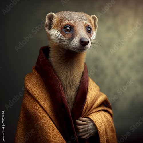 a mongoose is not a fashion accessory,  mongoose portrait, generative ai photo