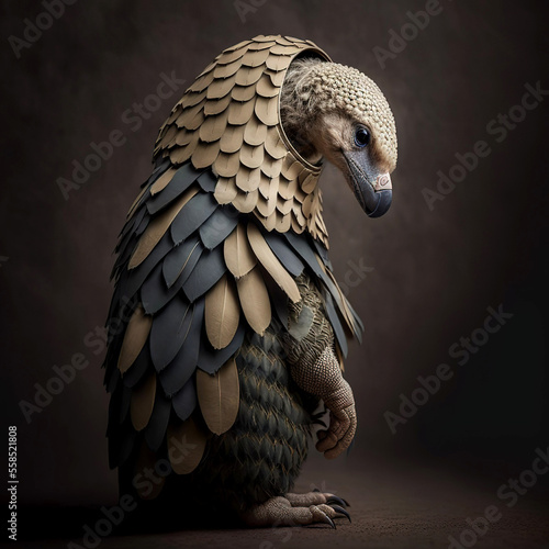 a pangolin is not a fashion accessory, pangolin portrait, generative ai photo