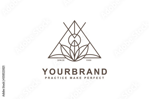 Cannabis lab CBD hemp cannabidiol logo design vector inspiration