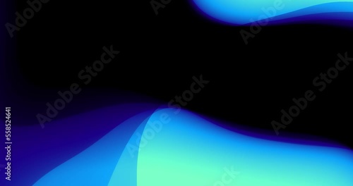 Blue liquid wave background. Organic fluid animation. Dark lava lamp. Seamless loop motion.