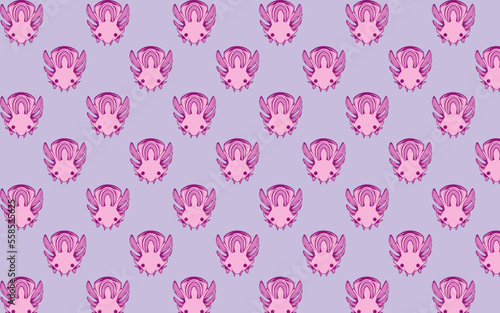 cute axolotl pattern, cute wrapping paper