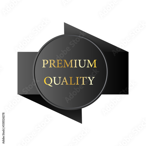 Premium quality banner. Certificate design. Elegant golden text. Vector illustration.