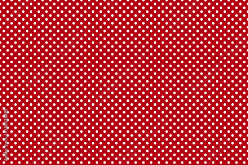Seamless Large Texture of polka white dot pattern on red abstract background with circles. Suitable for textile, packaging, postcards, Wallpapers, banners. Colorful gifts material, website, design