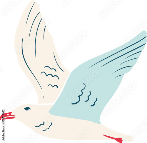 Flying seagull illustration