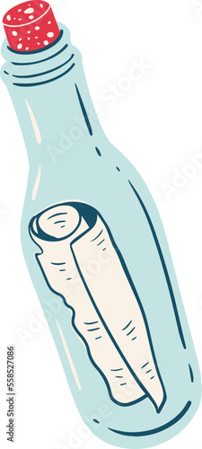 Message in a bottle illustration