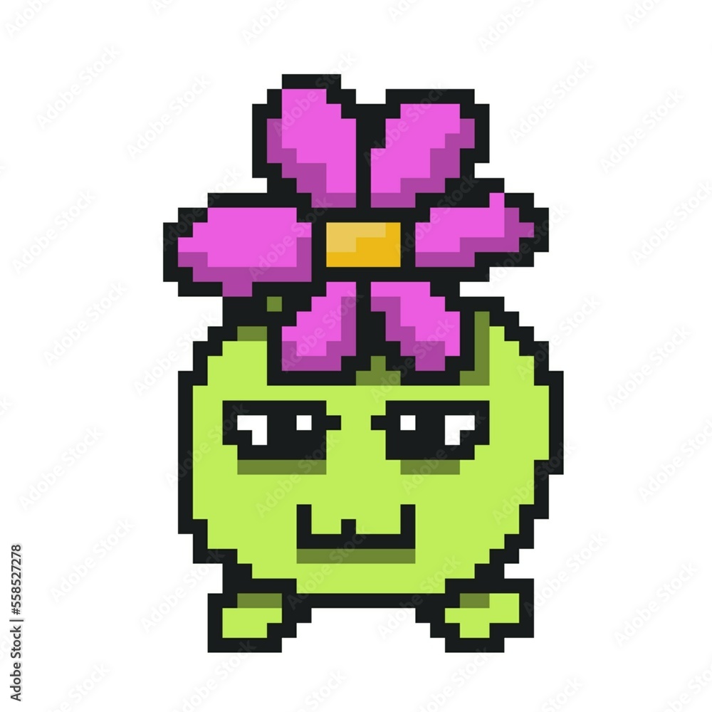 Fototapeta premium pixel art of cute monster cartoon