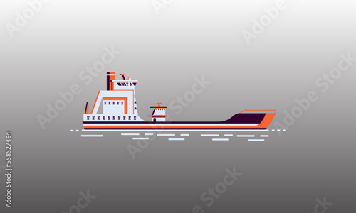 illustration of a transport ship vector icon with a gradient background
