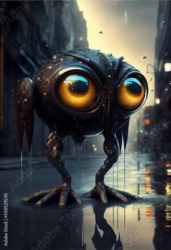 Fototapete extraterrestrial robot - Digital illustration - Generated by Artificial Intellig