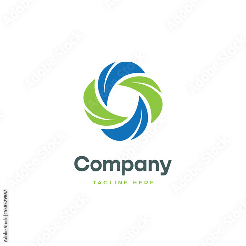 circular leaf logo connected to each other