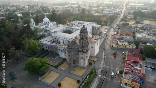 Aerial view of Templo de San Francisco Javier in Tepotzotlan, México. photo