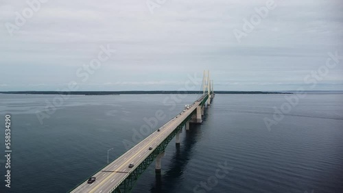 Wallpaper Mural Aerial Mackinac Bridge Diagonal Flight Torontodigital.ca