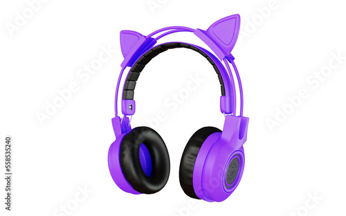 Headphones design 3d rendering for product mockup