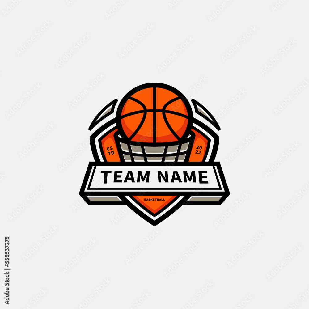 basketball sport club emblem badge logo design inspiration
