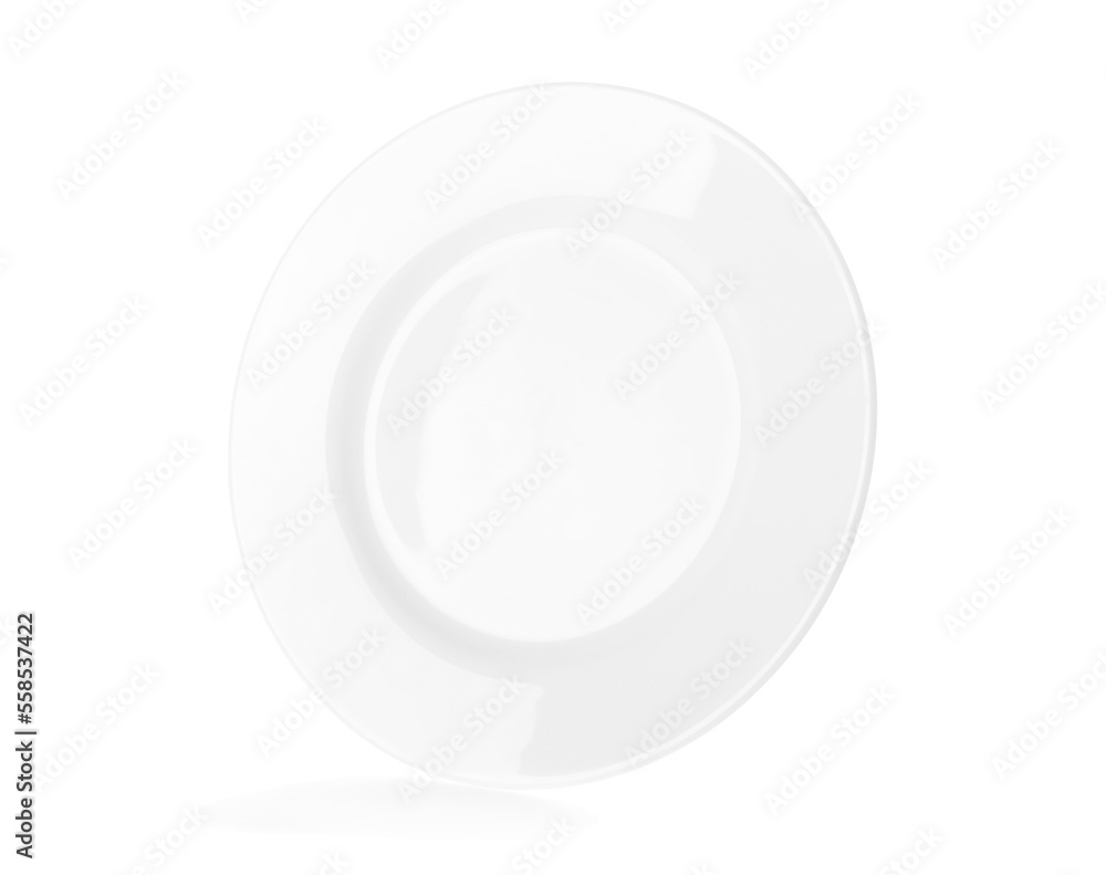 Clean empty ceramic plate isolated on white Clean empty ceramic plate isolated on white