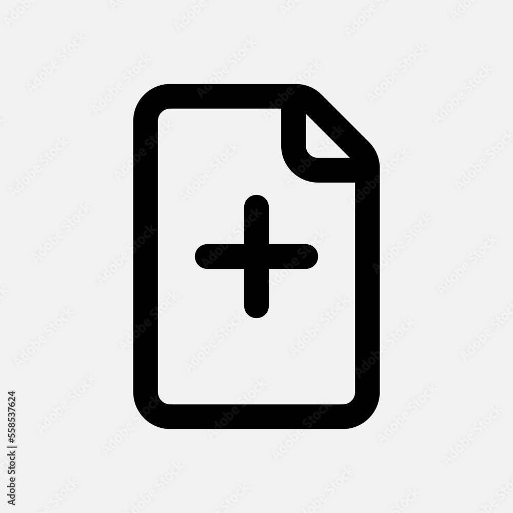 New document icon in line style, use for website mobile app presentation New document icon in line style, use for website mobile app presentation