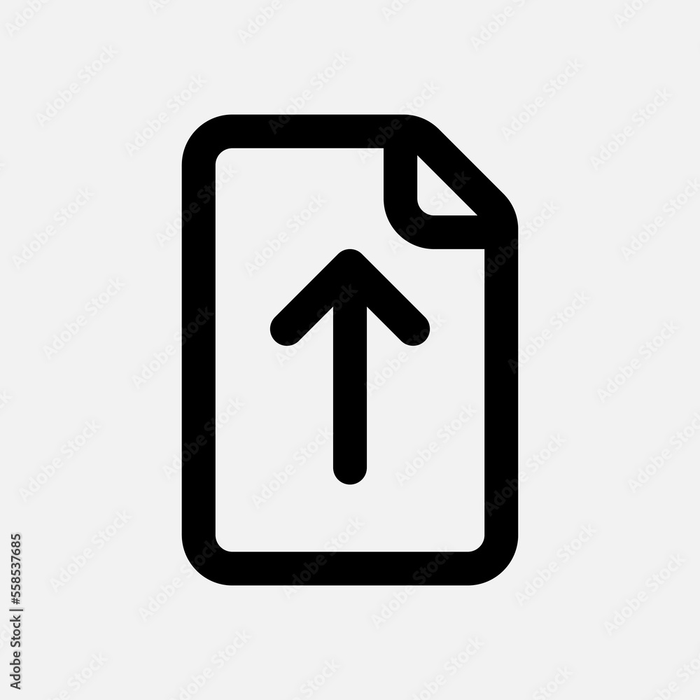 Upload file icon in line style, use for website mobile app presentation Upload file icon in line style, use for website mobile app presentation