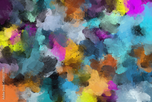 Colorful oil paint brush abstract background. © ginstudio