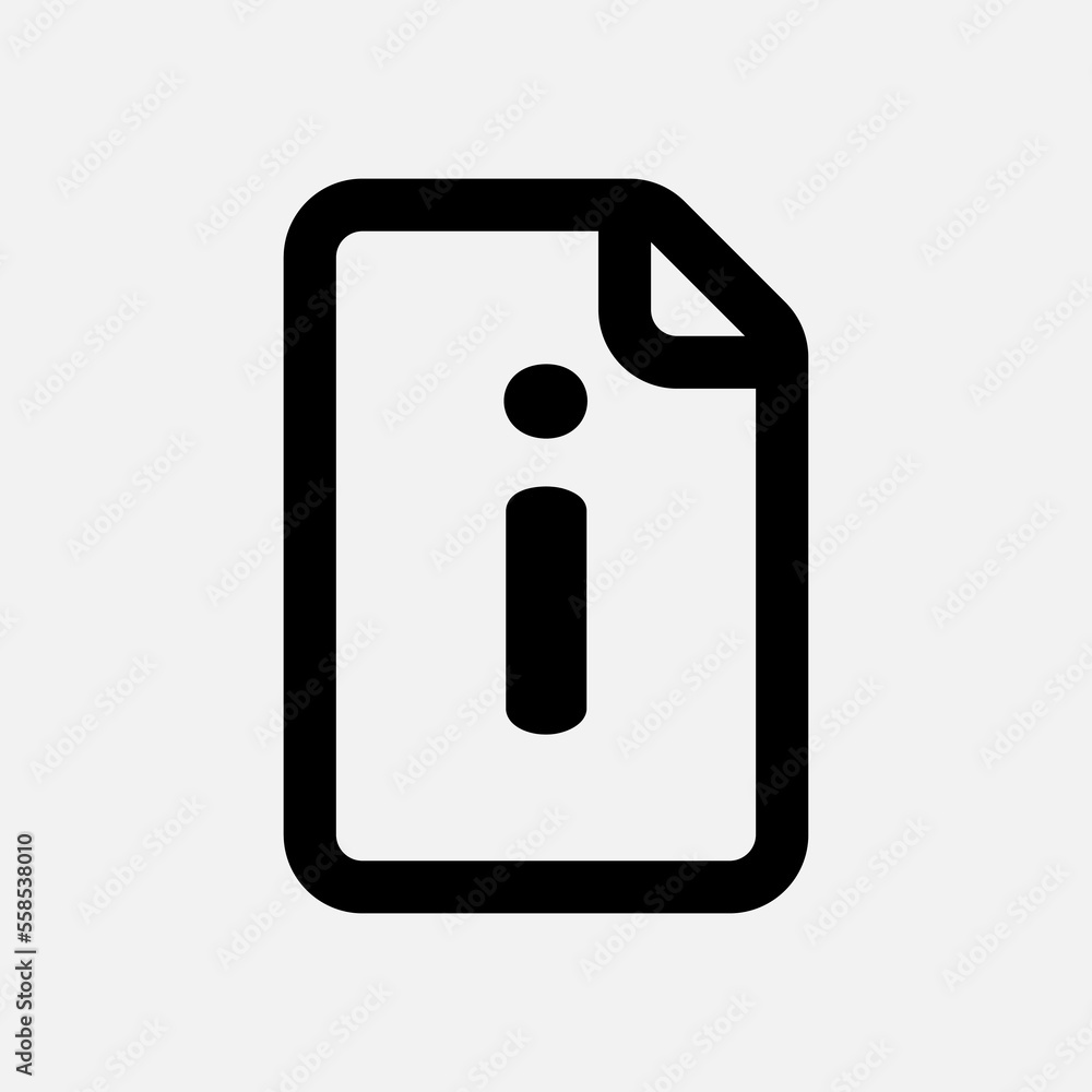Information file icon in line style, use for website mobile app presentation Information file icon in line style, use for website mobile app presentation