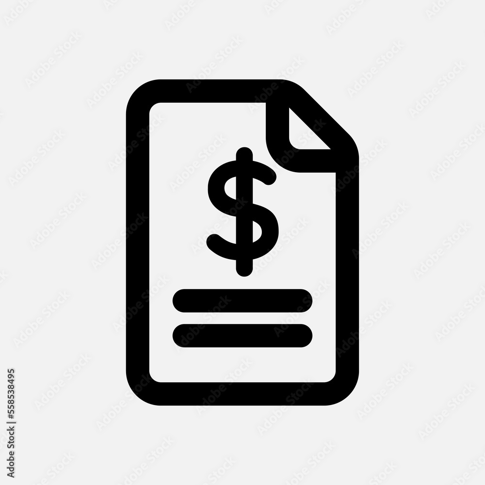 Payment file icon in line style, use for website mobile app presentation Payment file icon in line style, use for website mobile app presentation