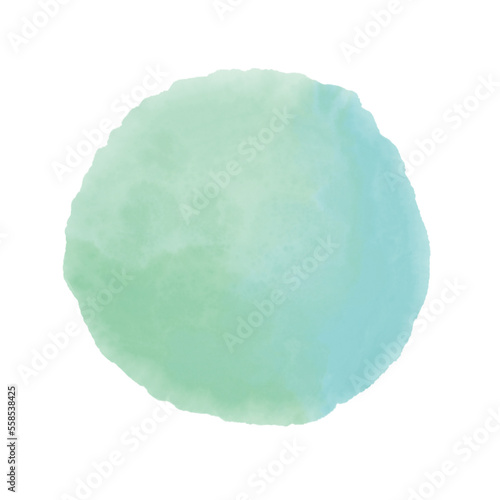 水彩の円 テクスチャー 青緑色
