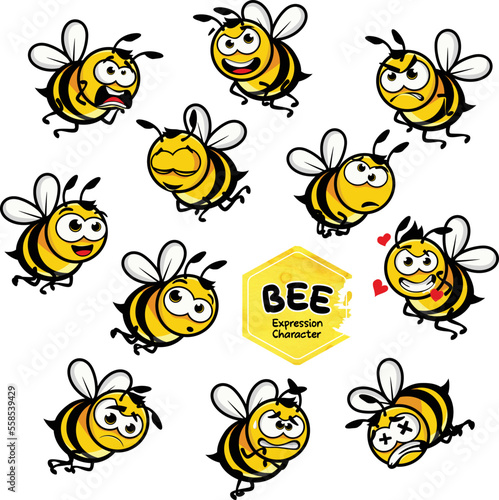 set of bees expression character  © Ketapel Creative