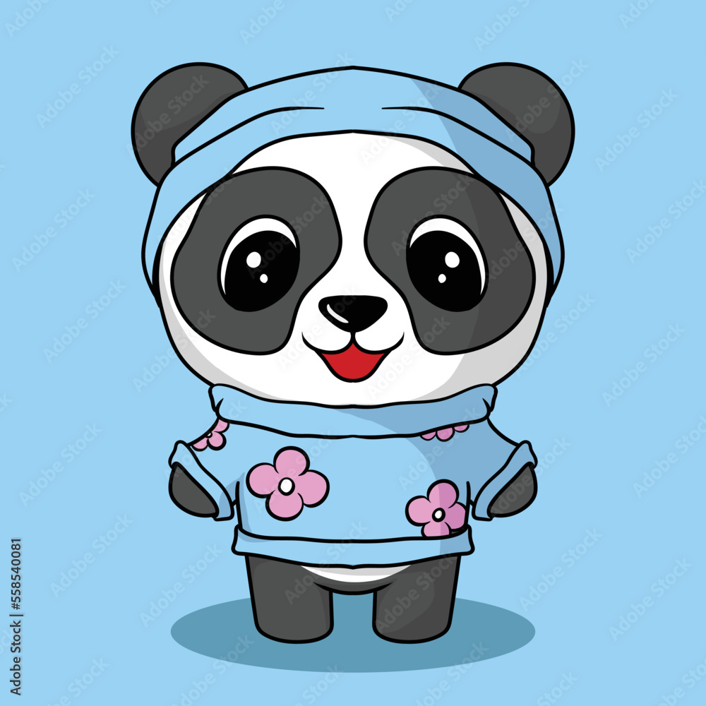 Fototapeta premium artwork illustration and t shirt design cute animal character design panda