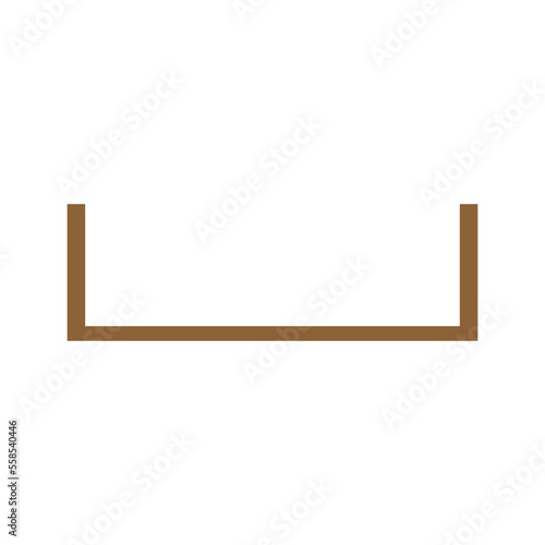 Simple flat wooden bookshelf empty