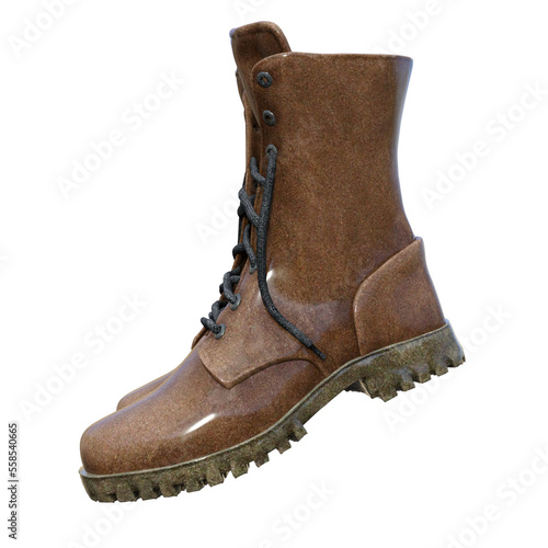 leather boots isolated
