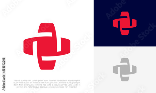 medical cross logo design vector