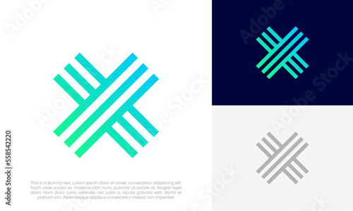 letter X initial modern logo design vector	