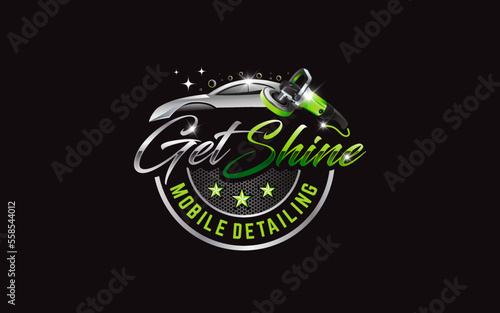 Illustration vector graphic of auto shine wash and detailing servis logo design template