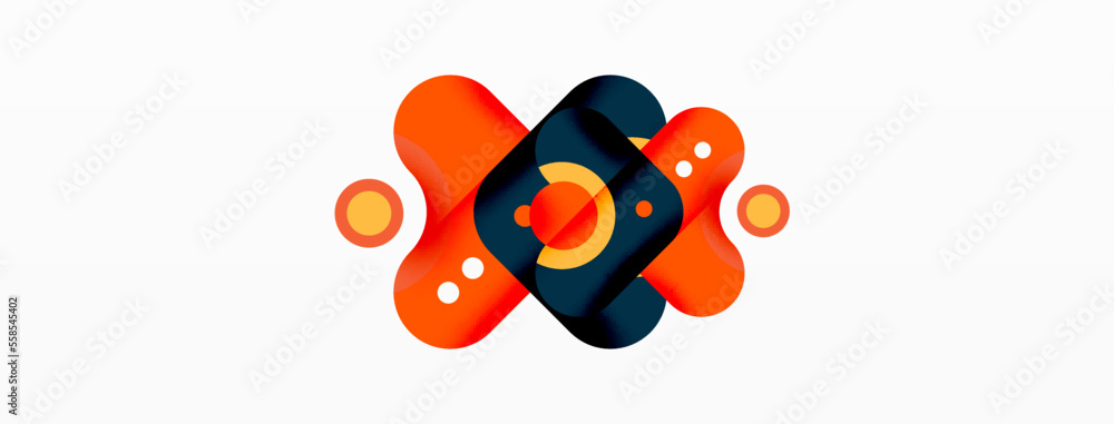 Creative geometric wallpaper. Minimal bubble arrow and circle abstract background. Techno business template for wallpaper, banner, background or landing Creative geometric wallpaper. Minimal bubble arrow and circle abstract background. Techno business template for wallpaper, banner, background or landing