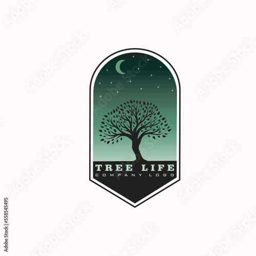 tree life line art minimalist illustration design icon logo
