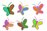 set of butterflies. illustration