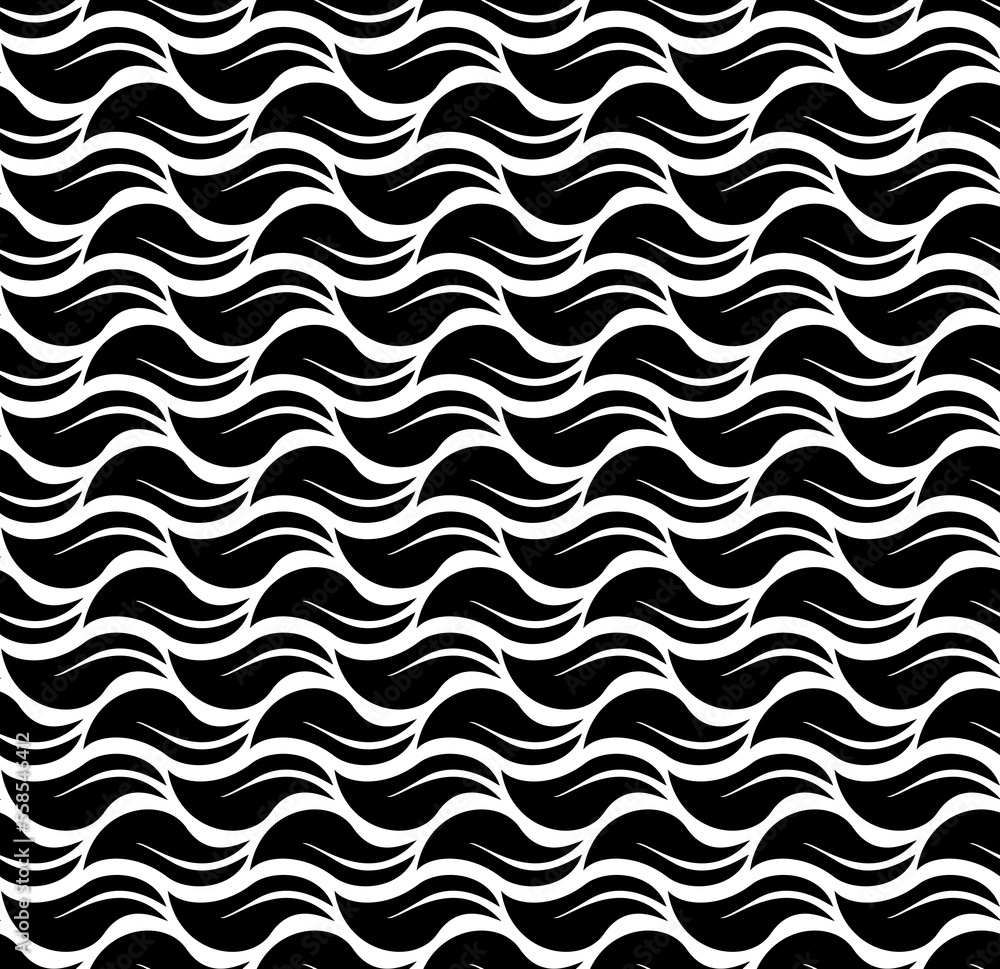 The geometric pattern with wavy lines. Seamless vector background. White and black texture. Simple lattice graphic design The geometric pattern with wavy lines. Seamless vector background. White and black texture. Simple lattice graphic design