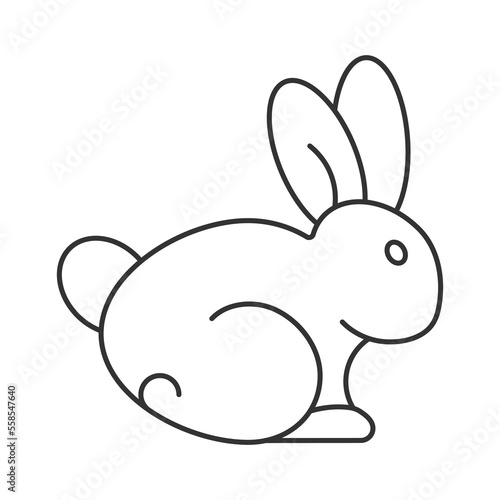 Bunny  rabbit  vector icon. Line sign for mobile concept and web design. Symbol  logo illustration. Vector graphics