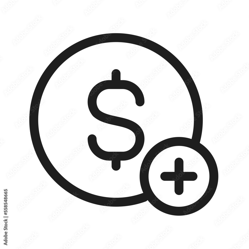 Obraz premium add dollar icon