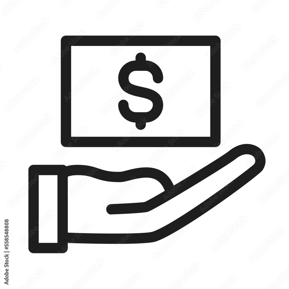 Hand dollar icon Hand dollar icon