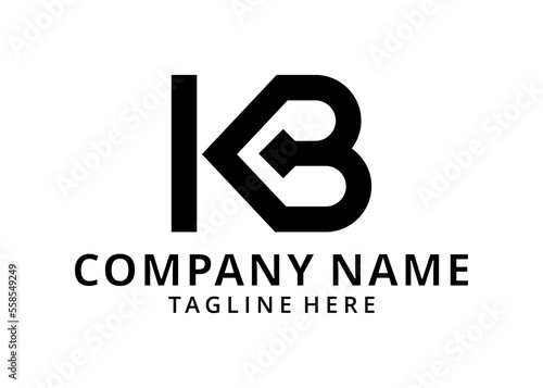 Illustration KB logo initial letter design template vector