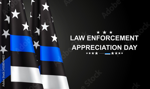 Thin Blue Line. National Law Enforcement Appreciation Day. EPS10 vector