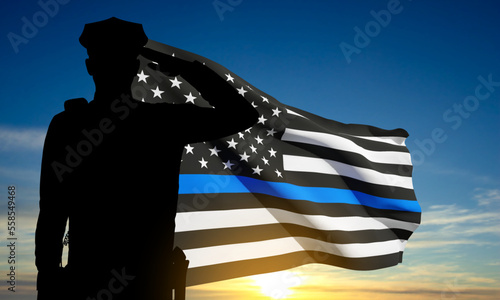 Thin Blue Line. National Law Enforcement Appreciation Day. EPS10 vector