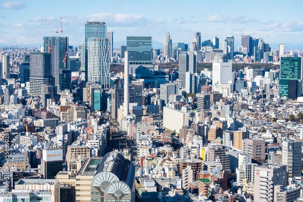 日本の首都東京都の都市風景