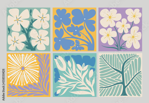 Colorful floral elements collection