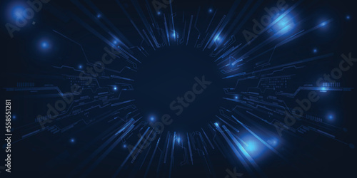 Abstract space speed line zoom motion futuristic digital background artwork.Vector illustration.