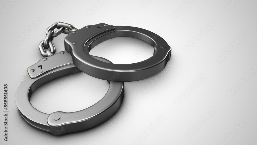 Handcuffs on a white background Handcuffs on a white background