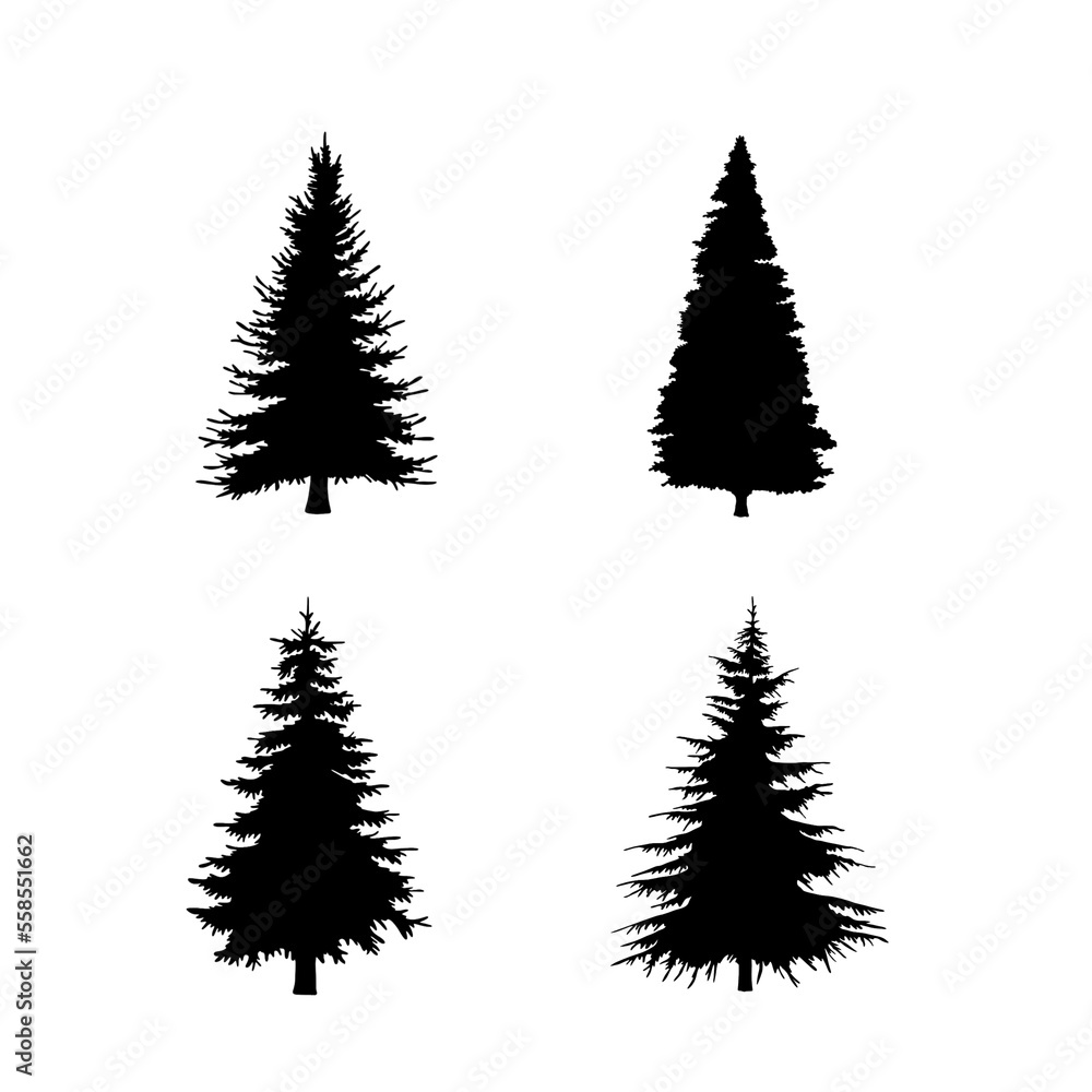 Obraz premium set of christmas trees