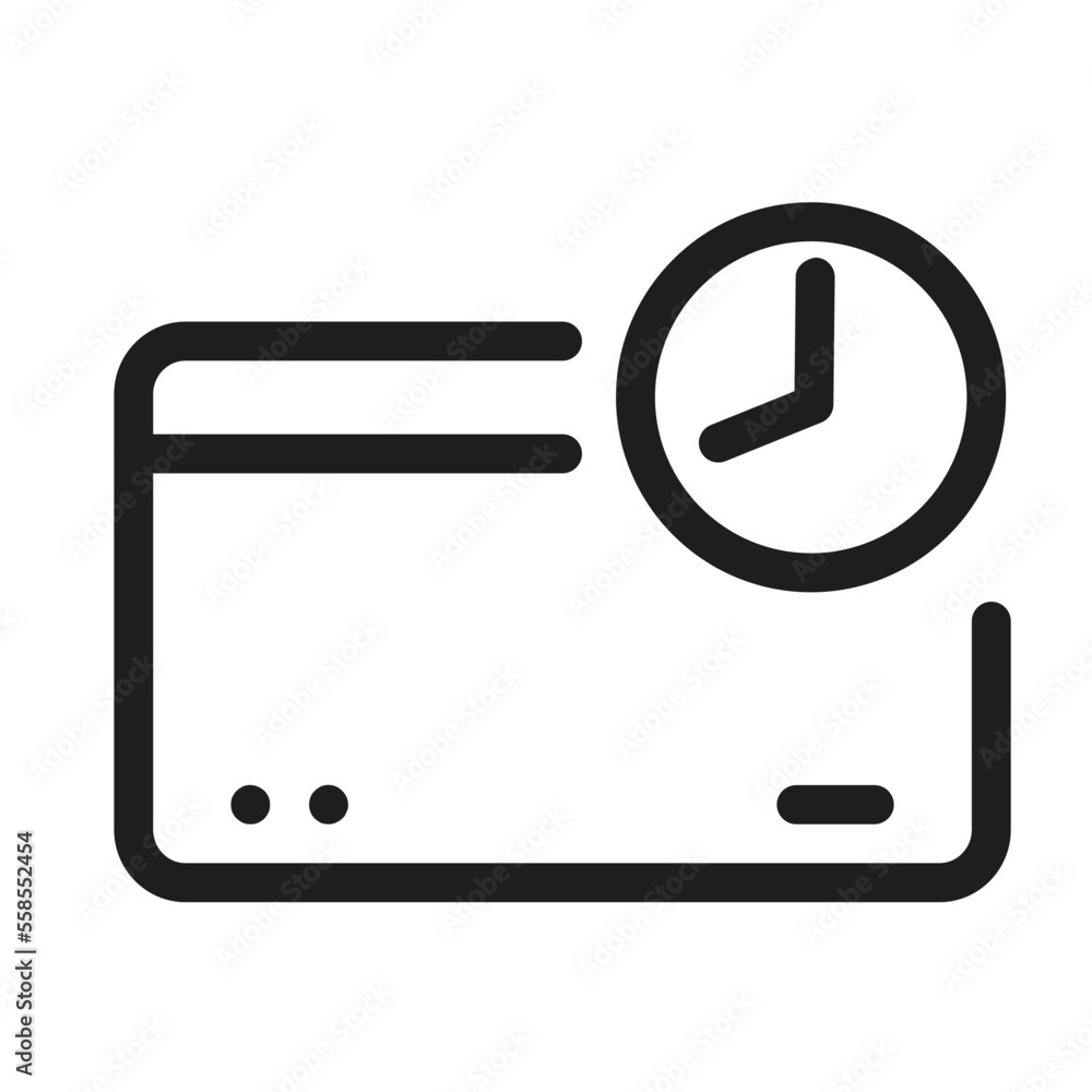 credit card Clock icon credit card Clock icon