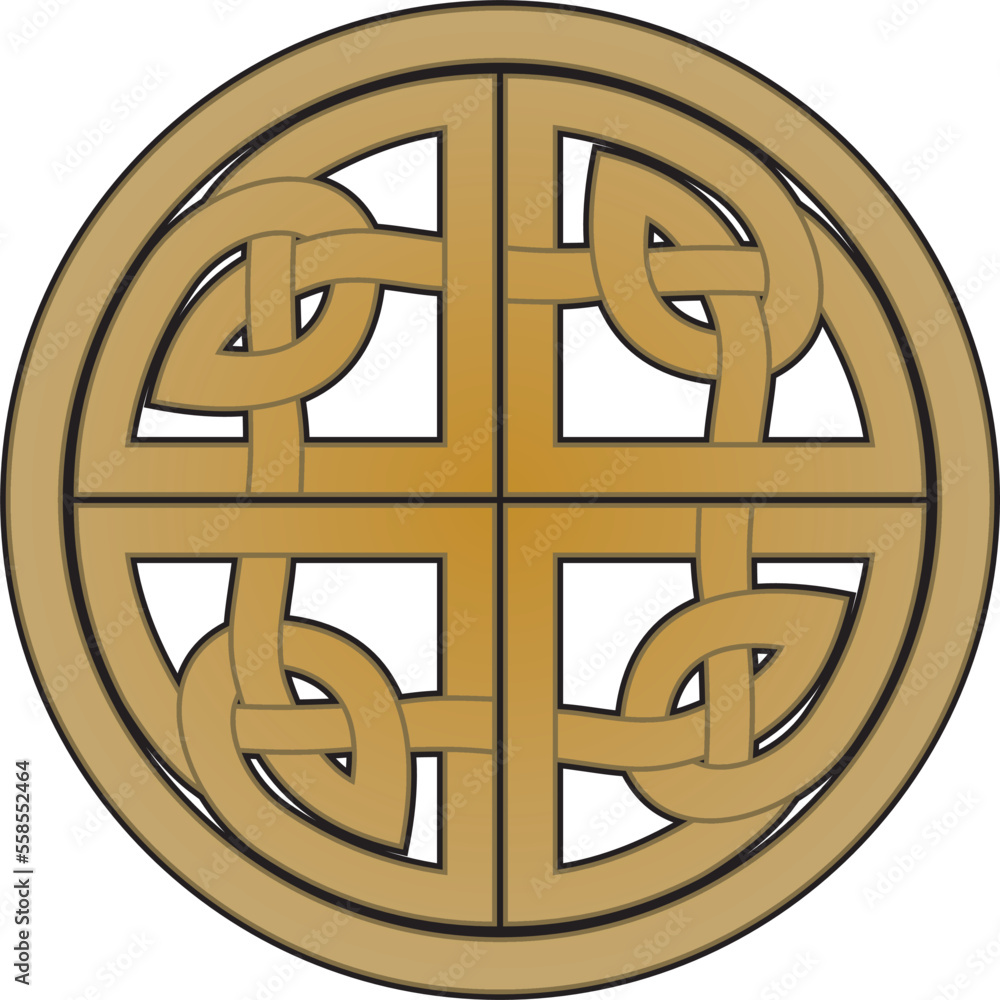 Vector gold celtic knot. Ornament of ancient European peoples. The sign and symbol of the Irish, Scots, Britons, Franks. Vector gold celtic knot. Ornament of ancient European peoples. The sign and symbol of the Irish, Scots, Britons, Franks.
